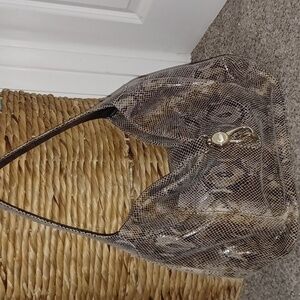 Dooney and Bourke Snakeskin Printed Leather Shoulder Bag